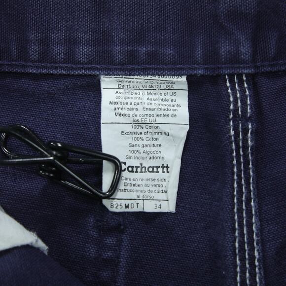 RARE Vintage Carhartt B25 MDT Midnight Dark Blue Carpenter Shorts 33x8.25 - Picture 14 of 14